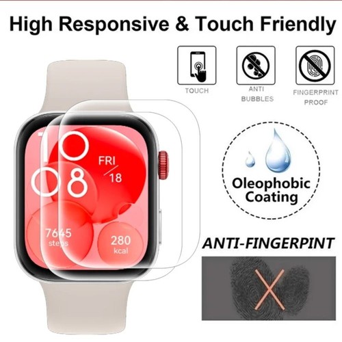 2Pcs TPU Screen Protector Clear Hydrogel Film for Huawei Watch Fit 3 - 第 3/6 張圖片