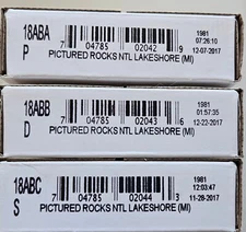 2018-PDS PICTURED ROCKS NTL LAKESHORE (MI) 3- 100 COIN $25 BAGS OF BU QUARTERS