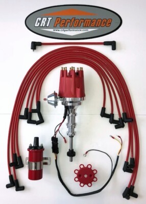Small Cap FORD Y Block 256-272-292-312 RED HEI Distributor+45k Coil + Plug Wires