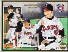 1992 Upper Deck RECORD SETTERS promo sheet Nolan Ryan Jim Abbott Jimmie Reese #d