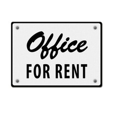 Horizontal Metal Sign Office for Rent Business Weatherproof Street Signage