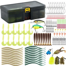 Dr.Fish 278pcs Bass Fishing Tackle Kit Crankbaits Worms Jigs Hooks Weights Lead