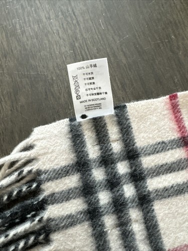 Burberry Cashmere Scarf Classic Winter Nova Checkered Scarf Red Black Beige - Picture 11 of 17