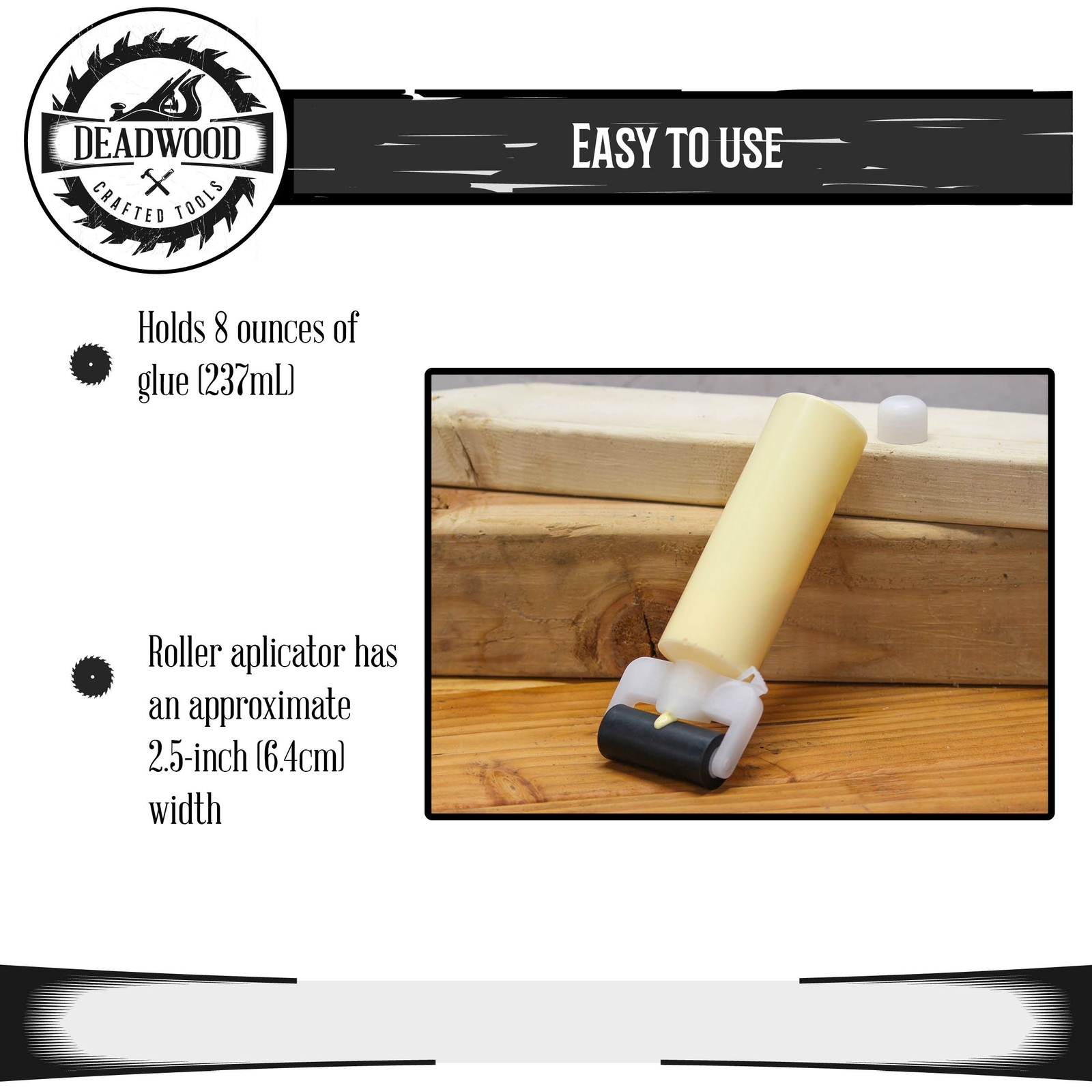 DCT Wood Glue Roller Applicator Bottle 8 oz Wood Glue Bottle with