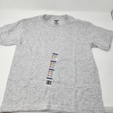 Jerzees heavyweight blend M  10/12 Youth gray short sleeve tshirt 21" long Z1