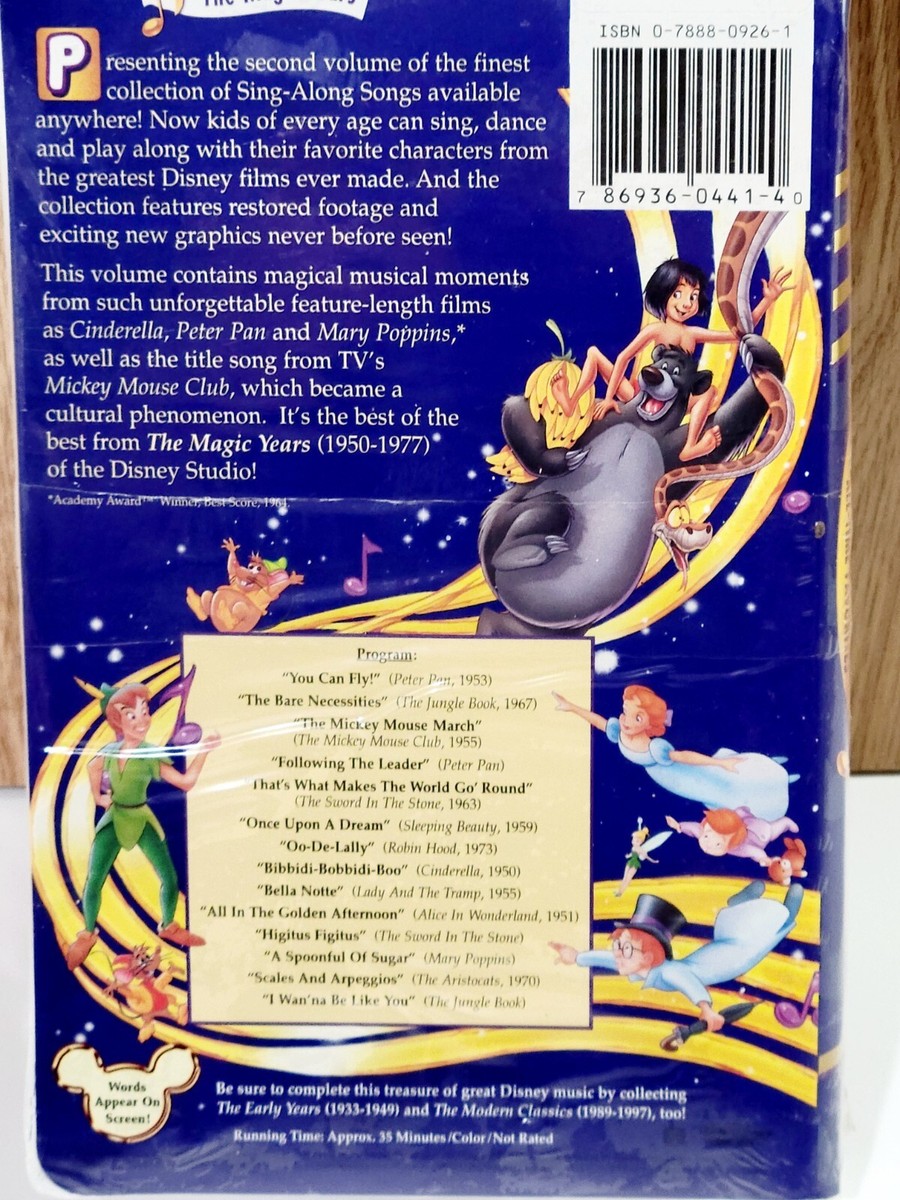 Disneys Sing Along Songs - Sing Along Songs: The Magic Years (VHS