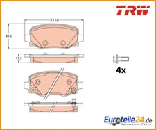 Brake Pad Set, Disc Brake TRW GDB2116 for Fiat 500X
