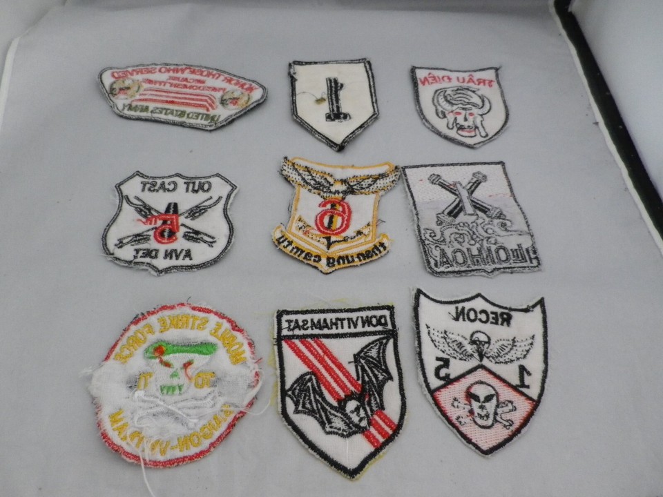 NINE US VIETNAM WAR CLOTH BADGES / PATCHES USAF , ARMY & SPECIAL FORCES