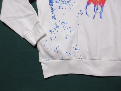 POLO RALPH LAUREN Men's Tie-Dye Big Pony White Cotton Fleece