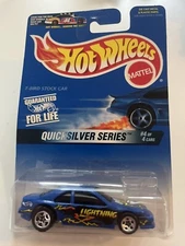 1997 Hot Wheels Quicksilver Series T-Bird Stock Car Blue w/Chrome 5sp Metal Base