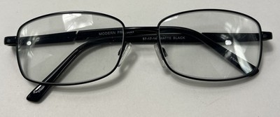 MODERN FREEWAY Matte Black Rectangular Eyeglass FRAMES ONLY 57 17 145