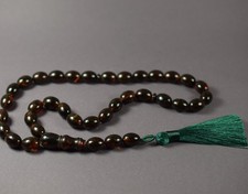 Baltischer Bernstein Tasbih 33 Perlen Muslim Gebetsperlen Dark Cherry Misbaha Subha 44g