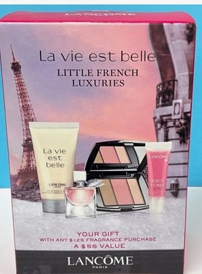 Lancome La Vie Est Belle Little French Luxuries Set Perfum, Lotion, Gloss, Blush