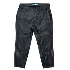 Old Navy High Rise OG Straight Faux Leather Pants Black Size 16 Petite