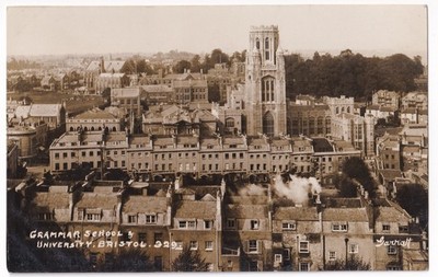 Bristol Grammar School & University Wills Memorial Tower Garratt RPPC Postkarte