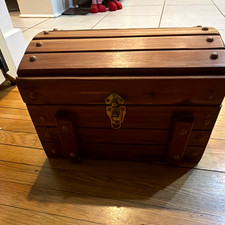 Wood Pirate Treasure Chest Trinket Box, Brown...