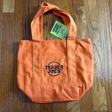 NEW Trader Joe's Mini Trick Or Treat Canvas Tote Bag ORANGE HALLOWEEN 2025