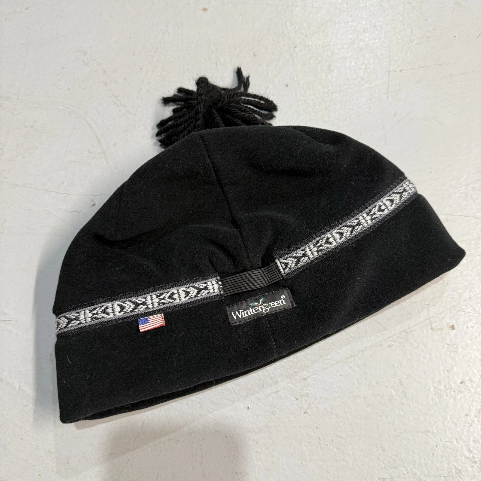 Wintergreen Black Fleece Winter Hat Medium Ely Minnesota SCARCE!!