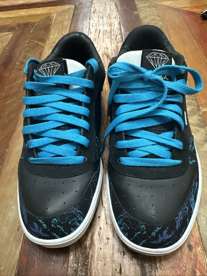 Diamond Supply Co X DVS 2007 intención original 10,5 DS NEGRO TURQUESA raro Foto 3 de 4