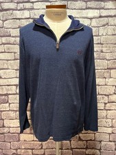 Chaps Men's Blue Long Sleeve Quarter Zip Top Size XL