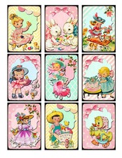 9 Retro Style Easter Kids Pocket Letter Cards Journals Scrapbook Card Crafts 63N