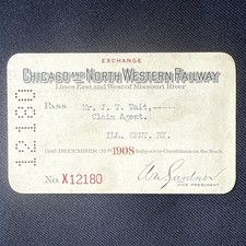 1899 Chicago & North-Western Railway Annual Pass No. 1287 South Dakota — listing 4