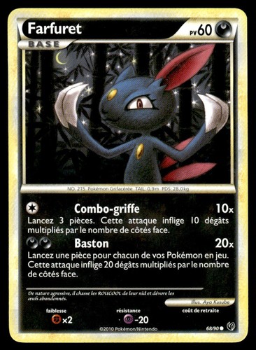 2010 Pokemon HeartGold & SoulSilver - Undaunted Sneasel #68 Light Play