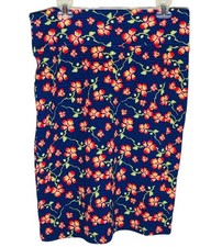 LulaRoe classic skirt floral purple black stretch new with tags extra large READ