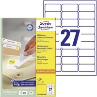 Avery Zweckform Universal-Etiketten 63,5 X 29,6 Mm Weiß 2.700 Etiketten