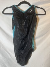 Gymnastics leotard Black and Teal Size AS
