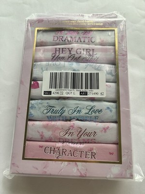 NEW Pink Love Shack Fancy Cheeky Panties Love Notes (7Pack) Size: L
