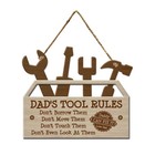 Dad's Tool Rules Garage/Home Wall Decor Hanging Iron Sign Rectangle 30x35cm