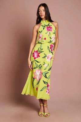 Coast Chartreuse A-Linien Kleid Damen Anlass Kleider
