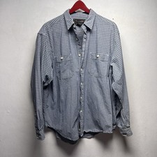 Abercrombie  Fitch Men's 100 Cotton Blue Check Button Down Shirt Size L