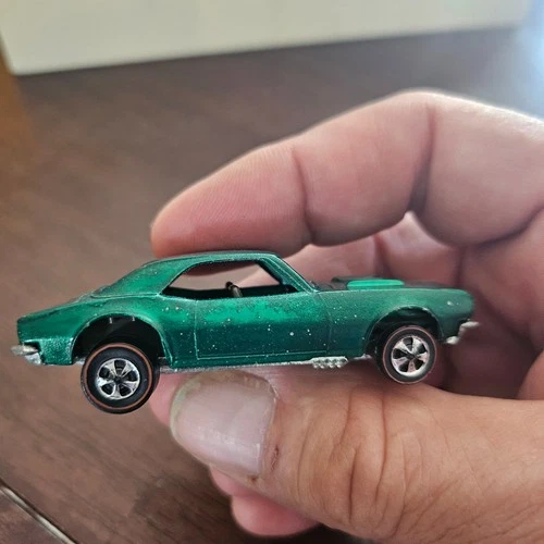 Vintage Redline Hot Wheels 1967 Custom Camaro Emerald Green US Good Condition