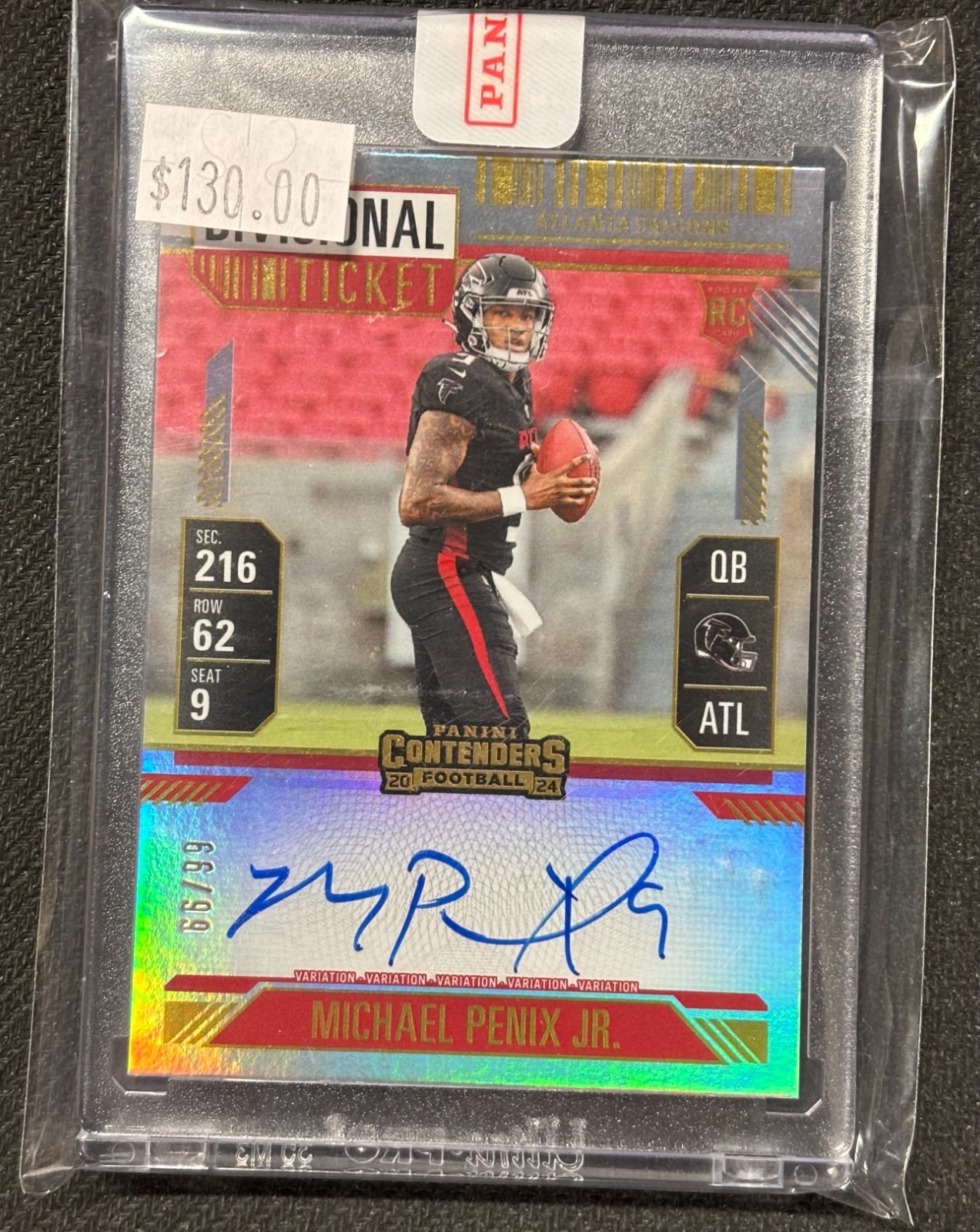 2024 Contenders Michael Penix Jr Divisional Rookie Ticket Autograph Auto 66/99