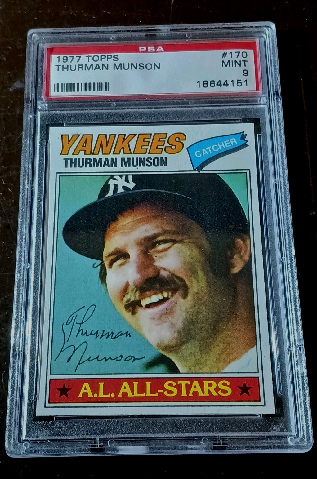 1977 Topps #170 Thurman Munson PSA 9 Well Centered Card