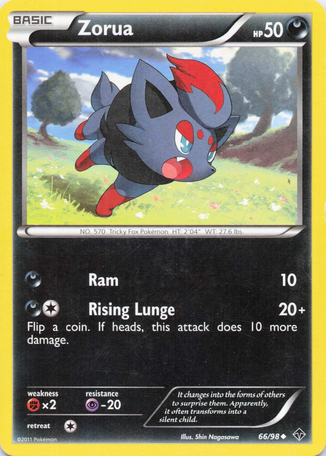 Zorua Uncommon Normal Emerging Powers 66/98 LP
