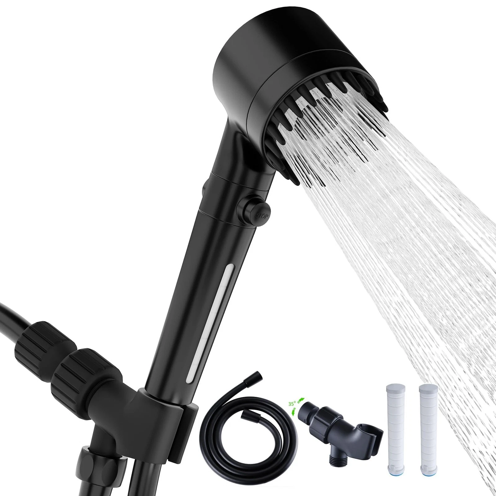 Shower Head with Handheld, High Pressure 3 Modes, 59" Hose - Water Saving Spa