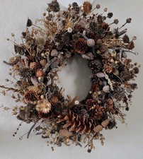 15 Inches Rustic Foraged Dried Indoor Wreath; Colorado; Rocky Mountains; Artisan
