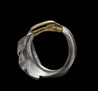 larry smith silver EAGLE HEAD KAZEKIRI FEATHER PINKY RING — photo 1
