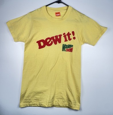 VTG 80s Mountain Dew  Dew It!  T Shirt Super Screen Stars Single Stitch USA S