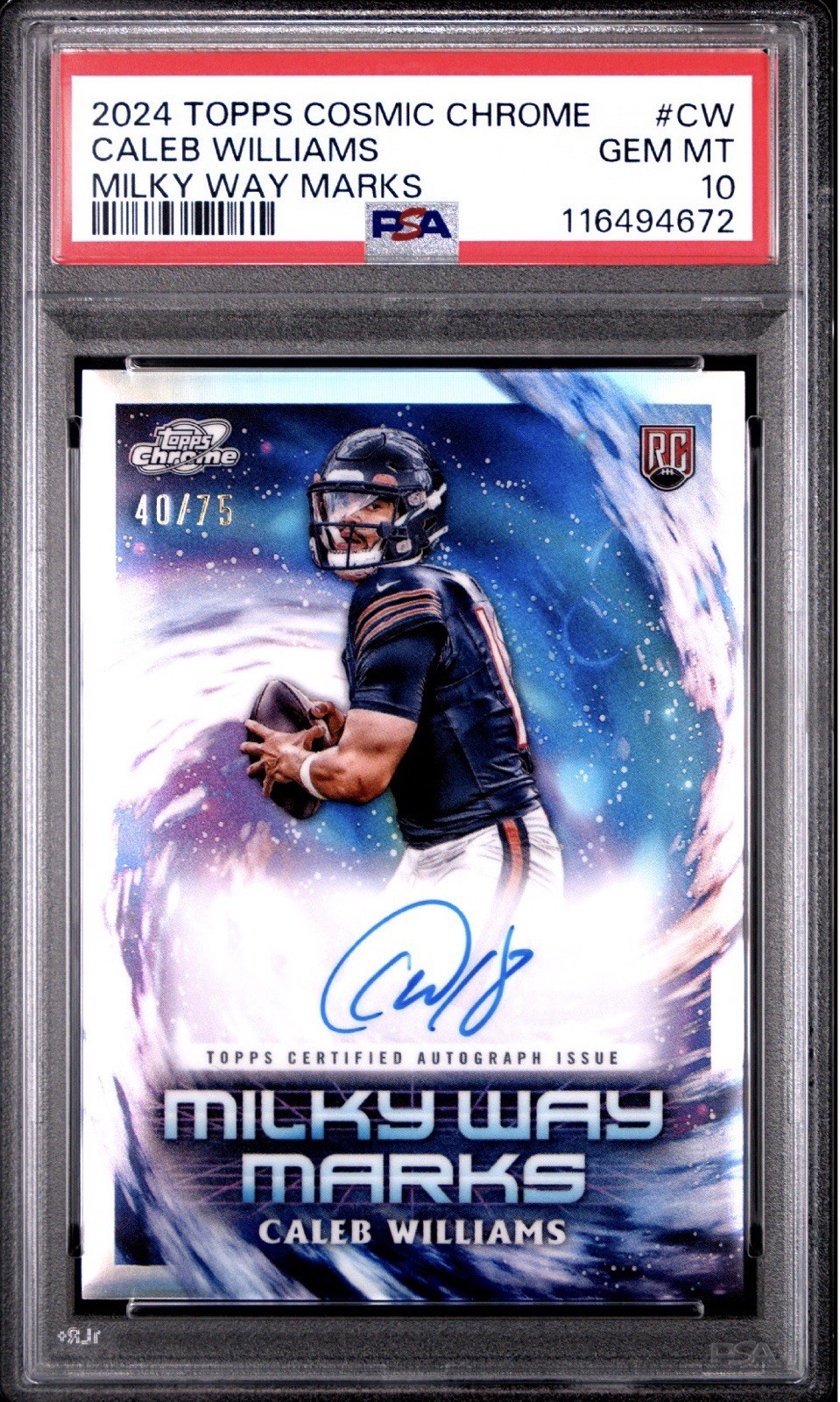 Caleb Williams Topps Cosmic Chrome Cosmic Chrome Autographs #CW Base