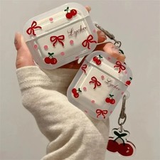 Cute Aesthetic Cherry Bow AirPods Case for Apple AirPods Pro Series