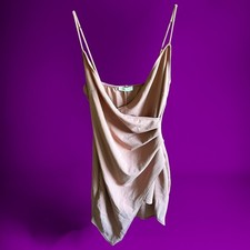 Mind Code Mini Slip Dress Women's Small Spaghetti Strap Wraparound Bodycon Sexy