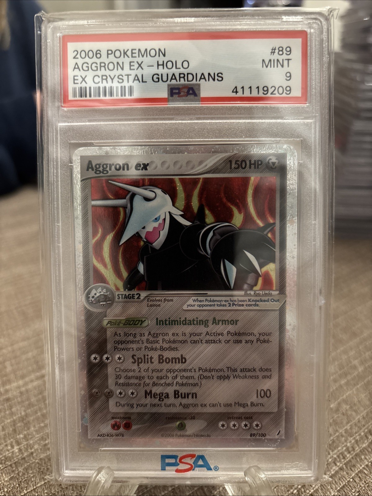 Pokemon Aggron EX 89/100 Ultra Rare Holo 2006 EX Crystal Guardians PSA 9 Mint