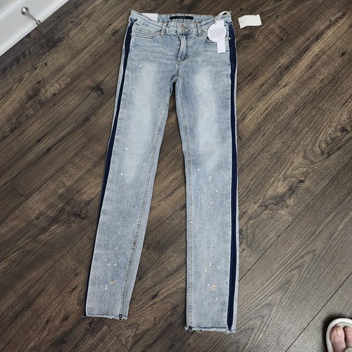 New Joe's Jean Girl's Splatter Crop Jeans in Bleach Splash Mid Rise Skinny Sz 16 - Picture 2 of 11
