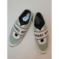 Michael Kors White  Green Slip-On Sneakers EUC