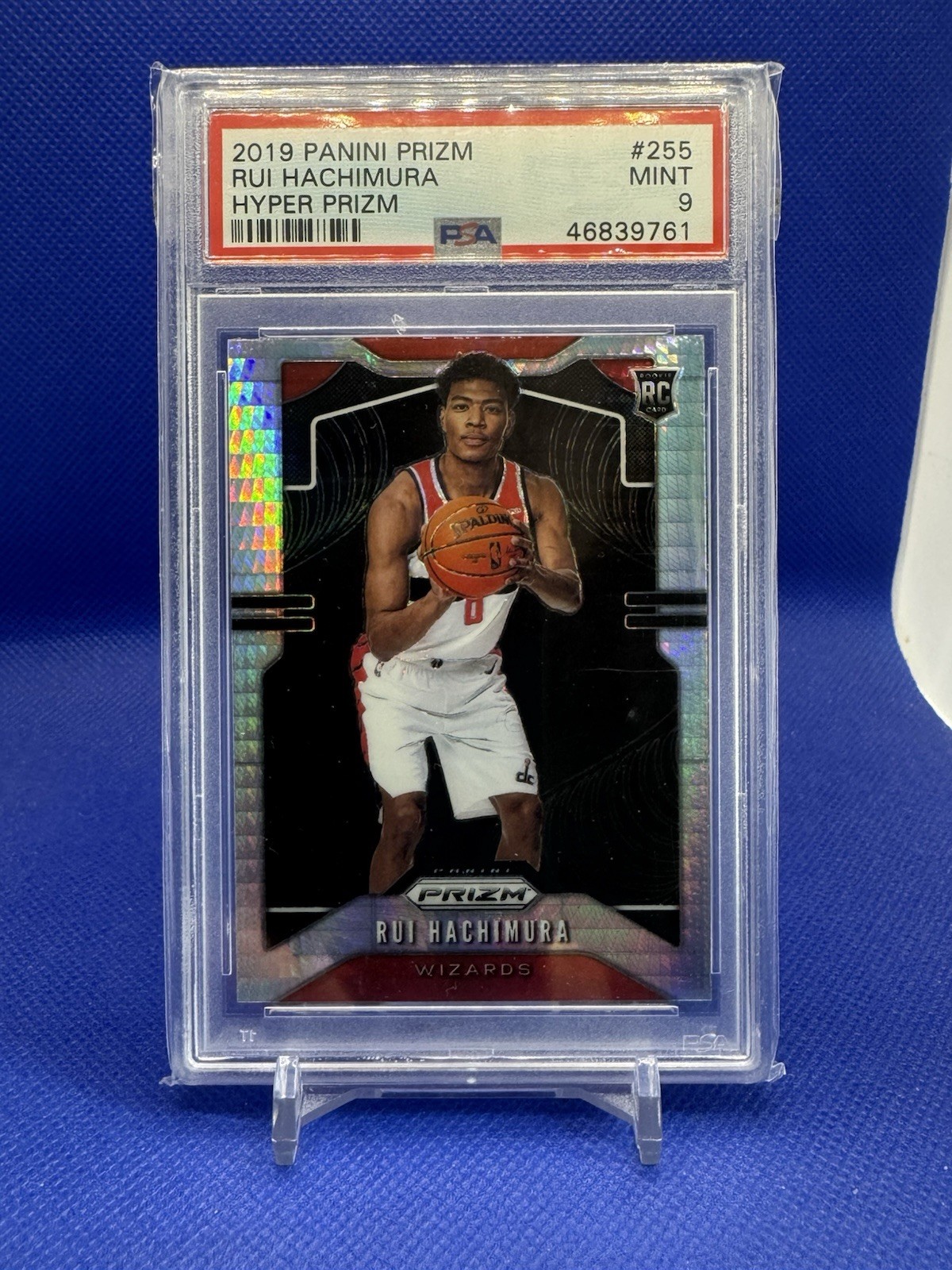 2019 Rui Hachimura Panini Prizm Hyper Prizm #255 PSA 9 Rookie Wizards