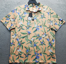 Bad Birdie Golf Performance Core Polo Shirt Mens XL Multi Floral Fiesta Stretch